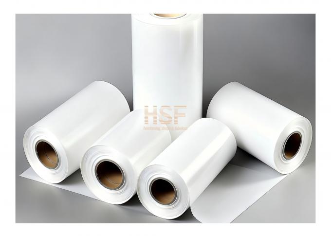 80Î¼m White CPE Film product sample showing smooth surface and uniform white color