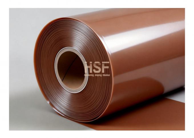 Close-up view of 100Î¼m Brown CPE Base Film demonstrating thickness consistency and material quality